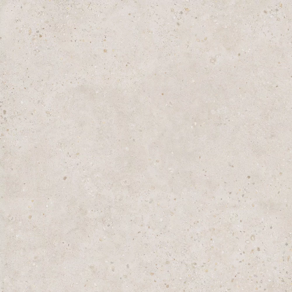 White X20 tile, cement effect, 120x120, R11 finish.