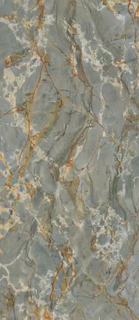 Piastrella Sensi Signoria Roma Imperiale di ABK in verde, finitura Lux, 120x280, spessore 6 mm.