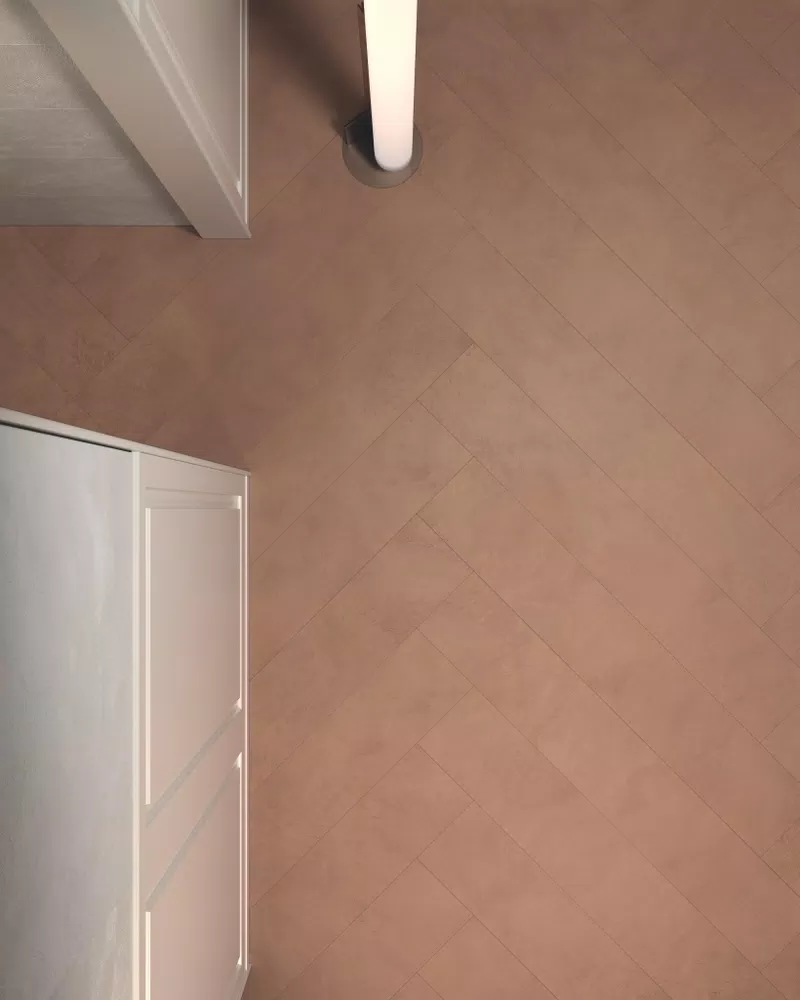 F_03A I PIGMENTI SAND 60X60 + COTTO 20X120 + BOISERIE BEIGE 60X120 + TERMINALE 2X60 + BATTISCOPA BEIGE 10X60
