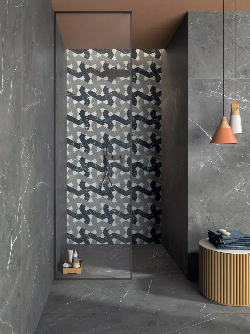 Q_02 SENSI FANTASY ZIGZAG LUX3D 60X120+SENSI 900 STONE GREY ANT.3D 60X120