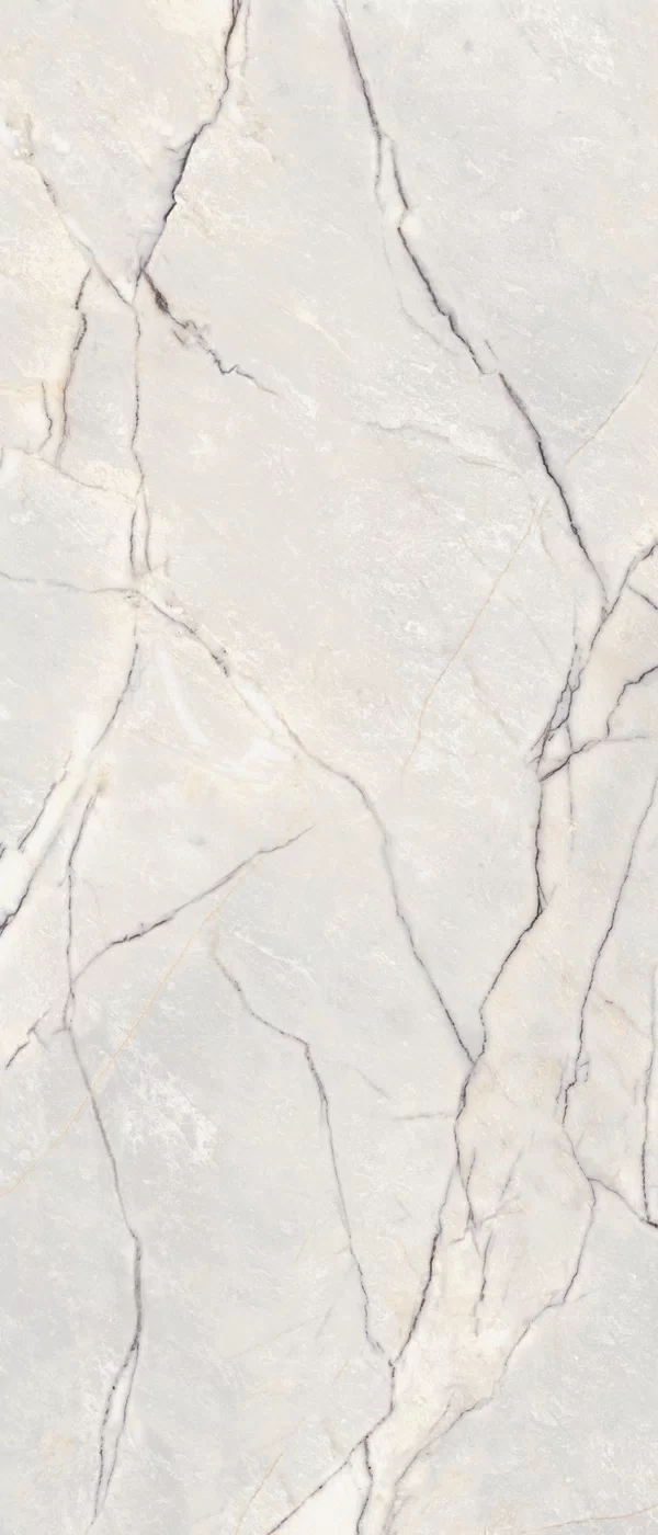 Supreme Treasure Greylac Platinum tile by Flaviker in white, Lux finish, 120x280, 6 mm thickness.
