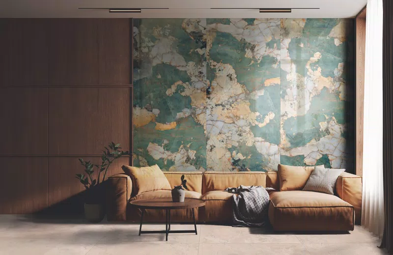 Collection La Marmoteca par Gardenia&Ariana : carreaux effet marbre dans les tons blanc, noir, gris.