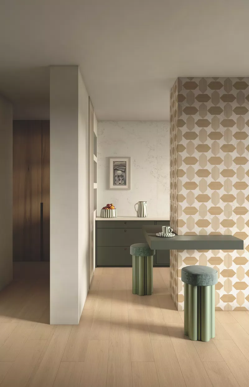 B_04_BON TON BIANCONE SOFT3D 120X280 + TABULAE MARBLE NAT 3D 60X120 + TABULAE REFINED MIELE NAT 20X120 + I PIGMENTI MILK NAT 120X280