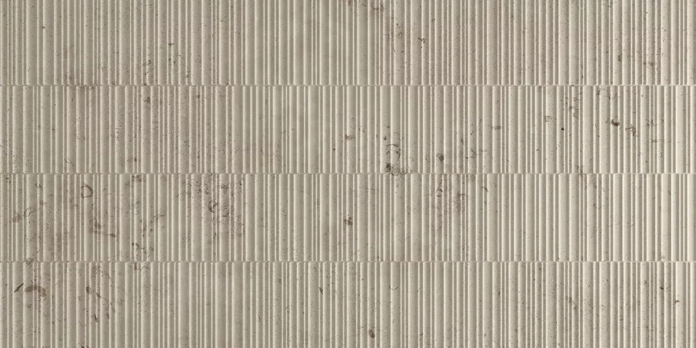 Carreau La Geoteca Plissè Bourgogne Beige par Gardenia&Ariana en beige, finition Naturel, 60x120, épaisseur 8 mm.