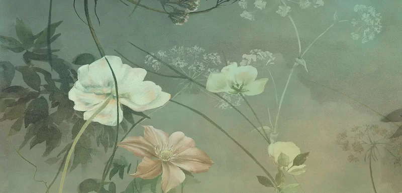 WIDE&STYLE COUTRY FLOWERS GREEN A PANNELLO C 60X120