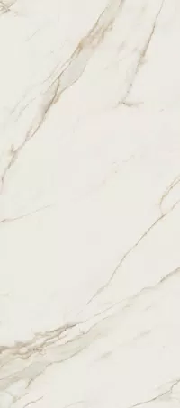Piastrella effetto marmo Bianco della collezione Sensi Up di ABK, formato 120x280, finitura Lux, bordo Rettificato.