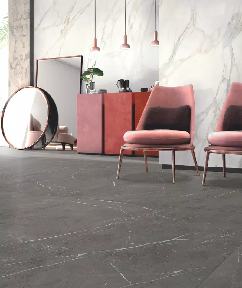 D_02A LA MARMOTECA CALACATTA ELEGANCE SOFT 120X280 + GREY STONE NAT 120X120