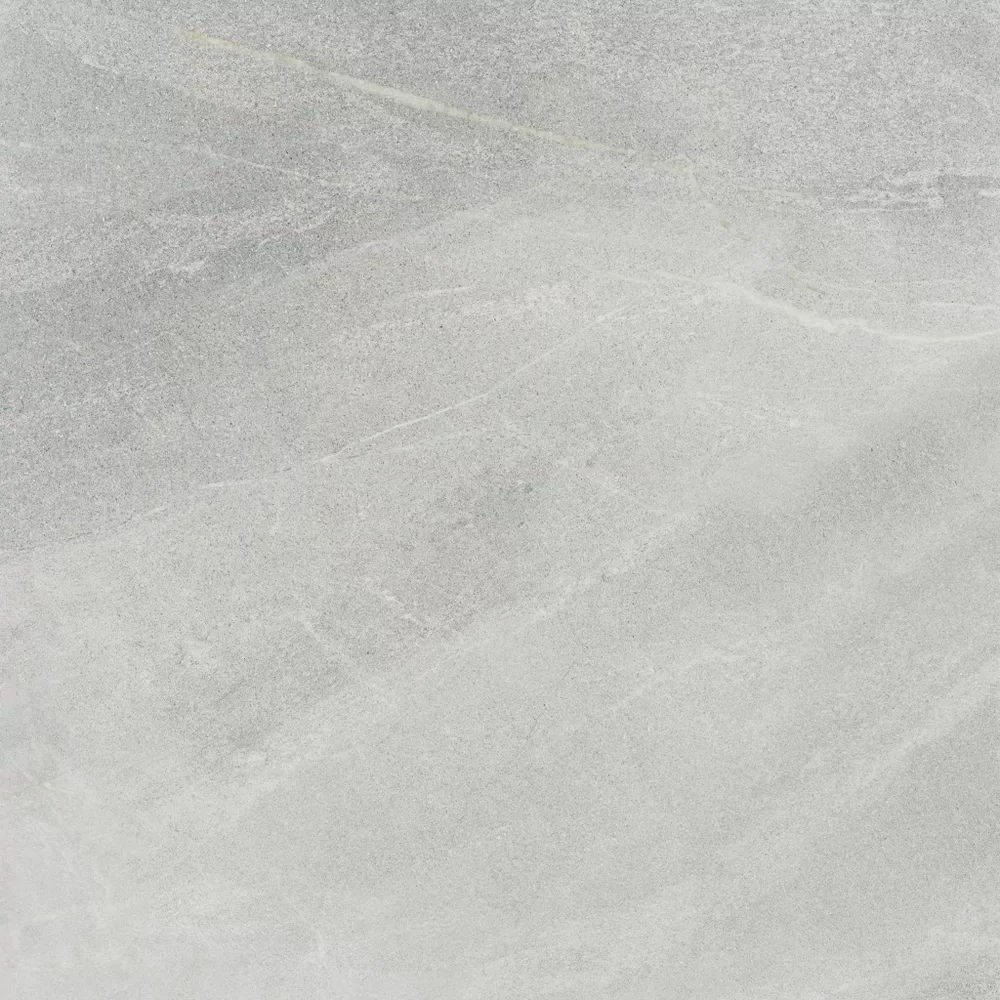 Carreau Poetry Stone Piase Ash par ABK en gris, finition Nat P.tech, 120x120, épaisseur 8.5 mm.