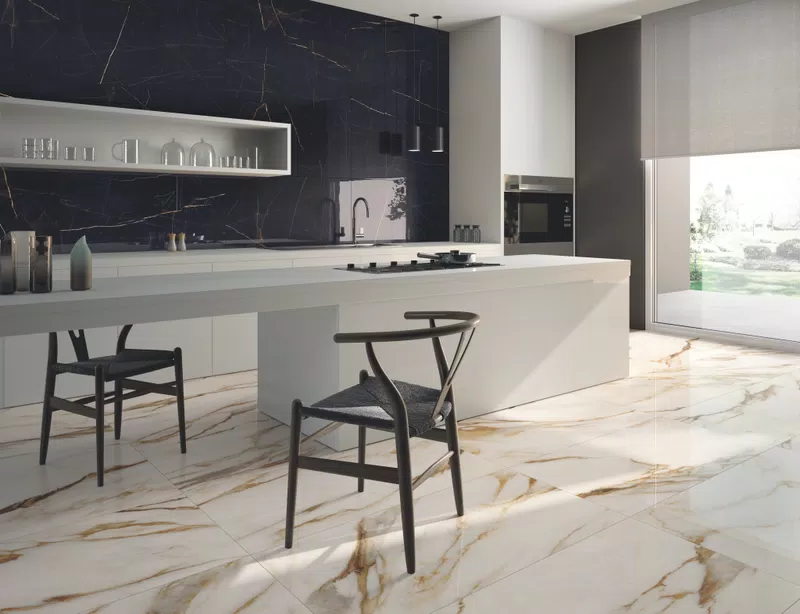 F_01 LA MARMOTECA CALACATTA LUX 60X120 + PORT NOIR LUX 60X120