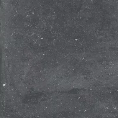 Black Plein Air tile, stone effect, 80x80, R11 finish.