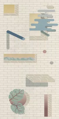 Piastrella effetto decor Multicolore della collezione Wide&Style On Demand di ABK, formato 160x320, finitura Naturale, bordo Rettificato.