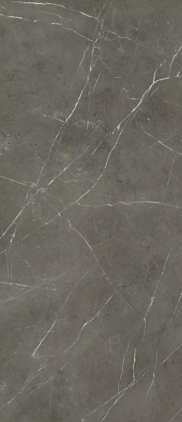 Piastrella La Marmoteca Grey Stone di Gardenia&Ariana in grigio, finitura Soft, 120x280, spessore 6 mm.