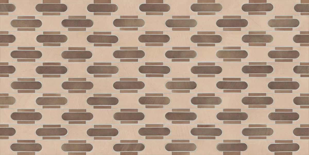 Piastrella effetto decor Multicolore della collezione I Pigmenti di Gardenia&Ariana, formato 60x120, finitura Nat 3D, bordo Rettificato.