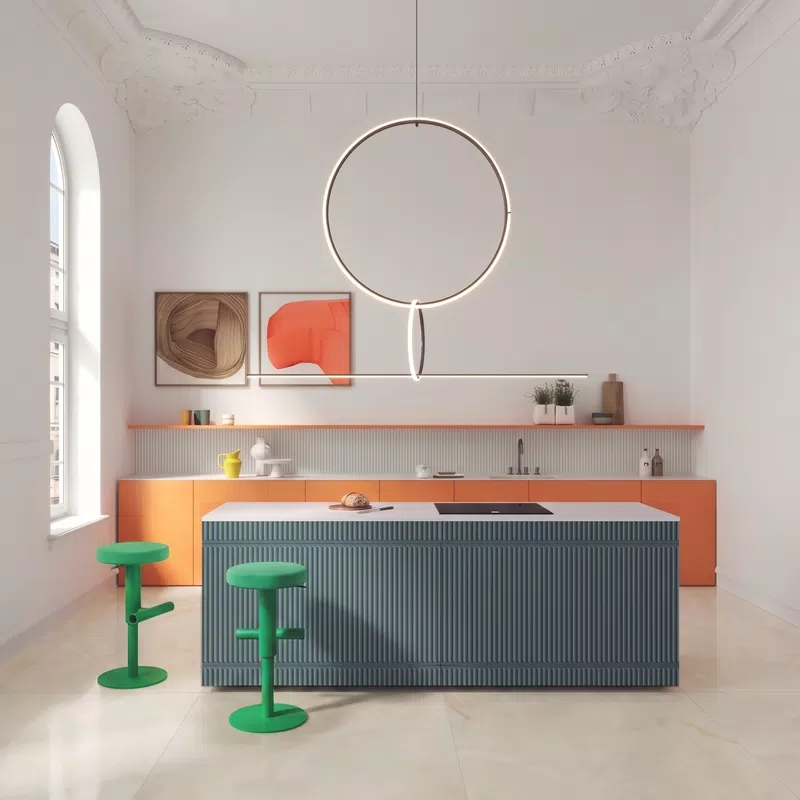 D_01 ETEREA SAND 120X120 LUX + RIGHE BLU PAVONE 60X120 NAT + RIGHE GESSO 60X120 NAT