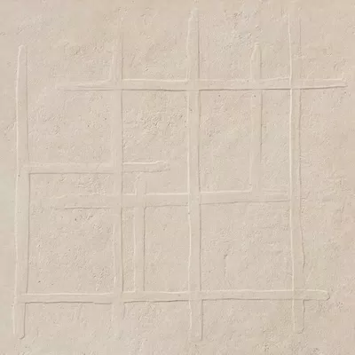 Piastrella Shape Handwork Powder di ABK in bianco, finitura Naturale, 60x60, spessore 8.5 mm.