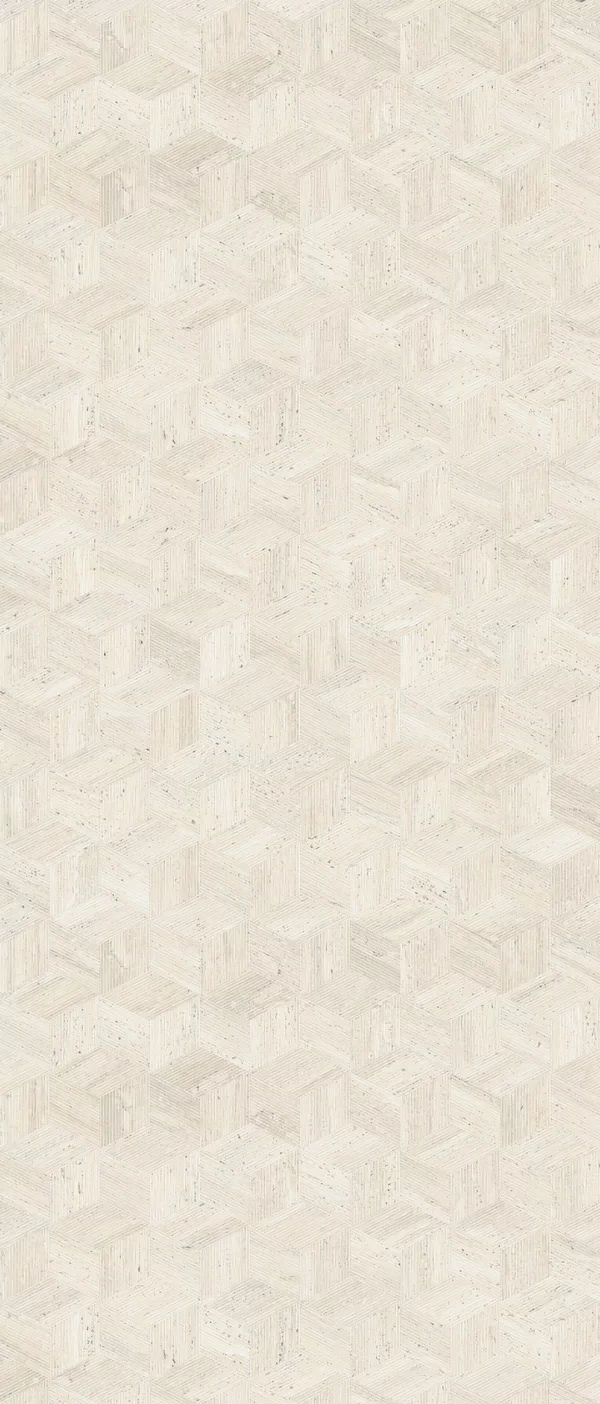 Piastrella Sensi Roma Cube Ivory di ABK in bianco, finitura Nat 3D, 120x280, spessore 6 mm.