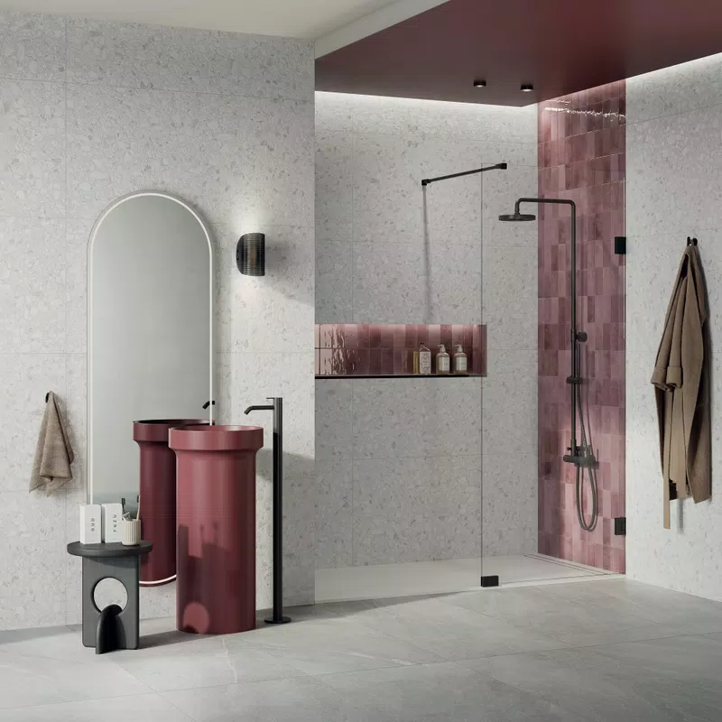 D_03 SENSI 900 VENEZIA NUVOLA ANT.3D R.60X120+POETRY COLORS BLUSH 7,5X15+POETRY STONE PIASE ASH N.R.60X120