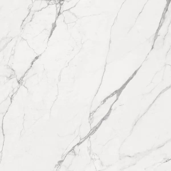 Piastrella effetto marmo Bianco della collezione Sensi Signoria di ABK, formato 120x120, finitura Lux, bordo Rettificato.