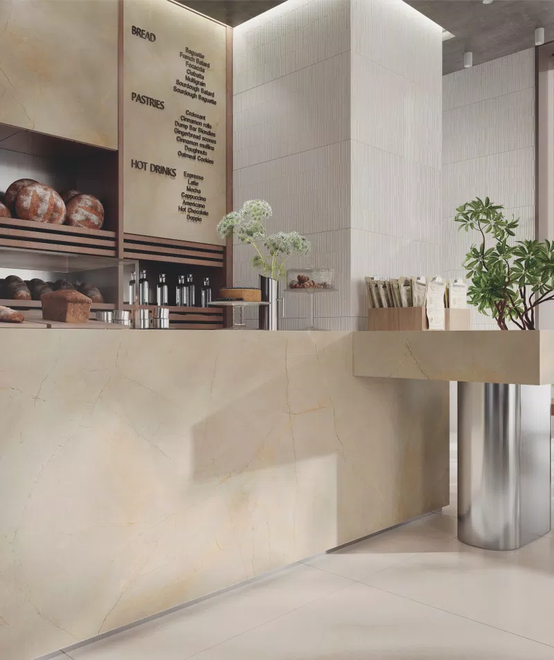 A_01A LA GEOTECA LIMESTONE 120X120 + MARFIL 120X280 + PLISSè LIMESTONE 60X120