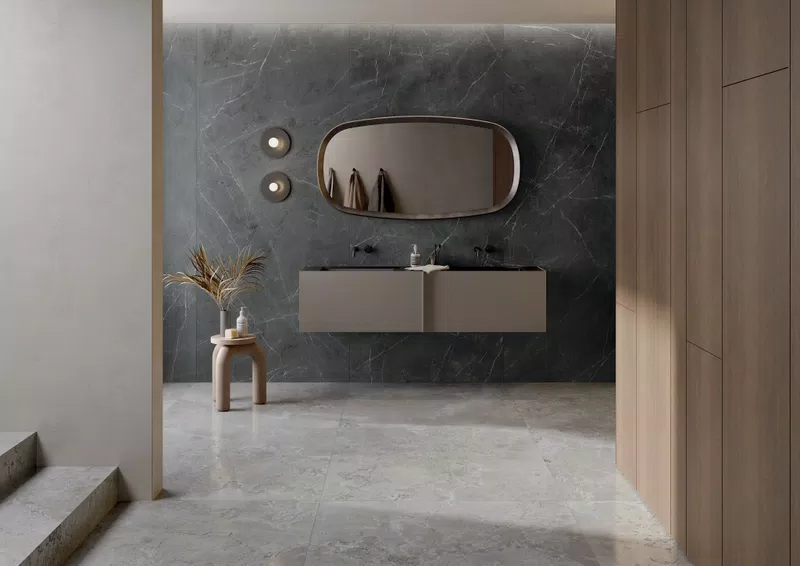 C_03 PIETRA VIVA AUDE GREY ANT3D 120X120 + LA MARMOTECA GREY STONE SOFT 120X280