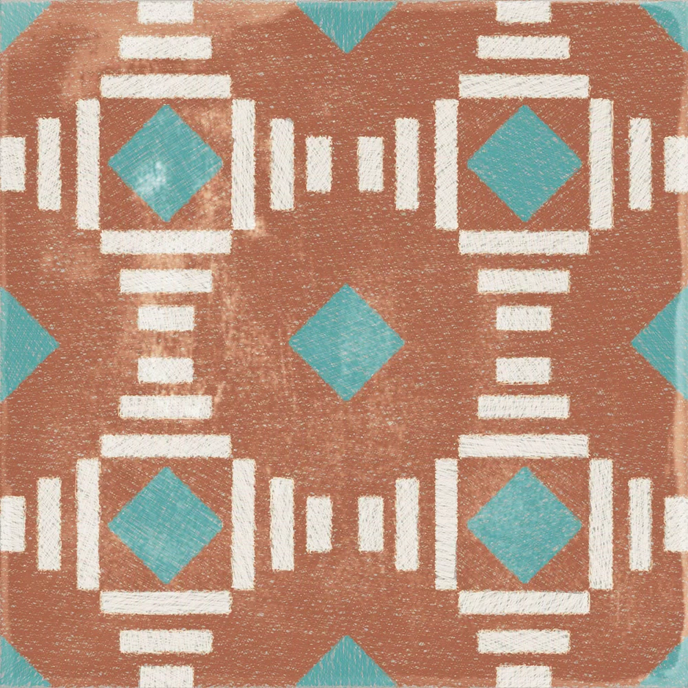 Piastrella Play Play Labyrinth Clay di ABK in multicolore, finitura Naturale, 20x20, spessore 8.5 mm.