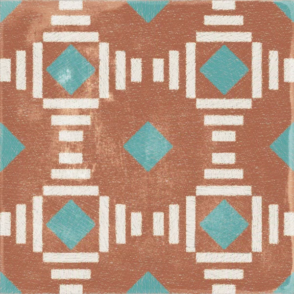 Play Play Labyrinth Clay tile by ABK in multicolour, Natural finish, 20x20, 8.5 mm thickness.