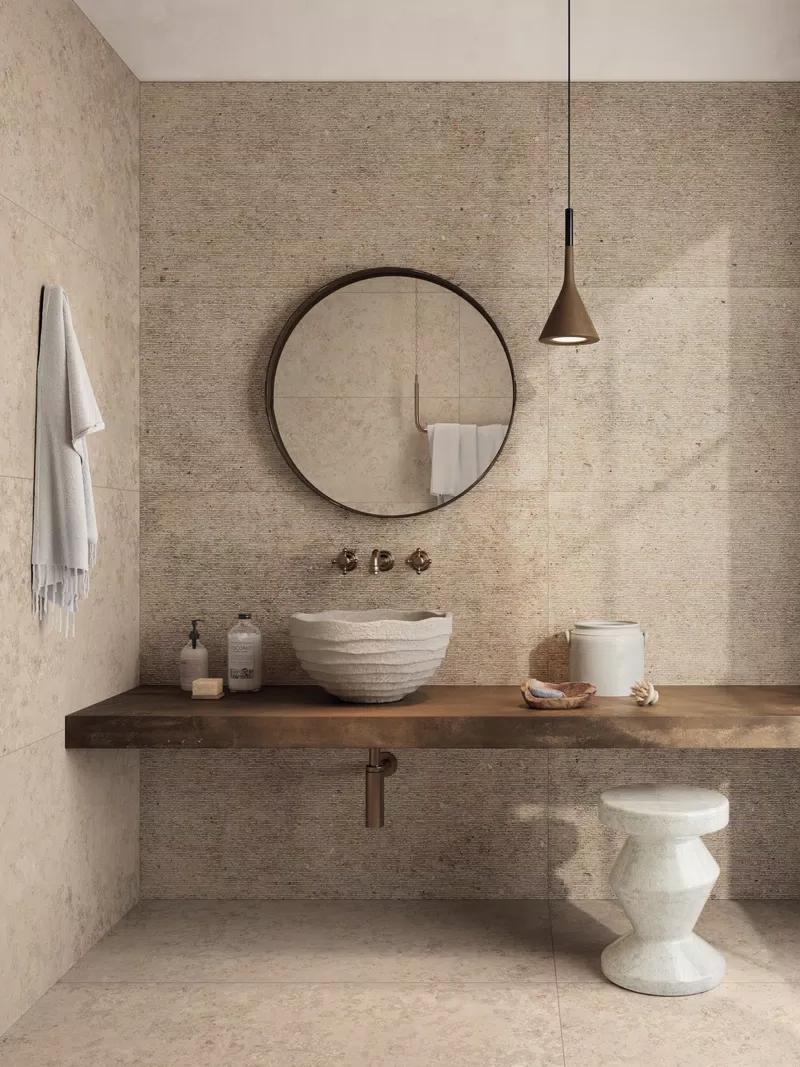 B_04 POETRY STONE REL.JURA SAND 60X120+CARVING ECRU 60X120+INTERNO 9 RUST 120X280