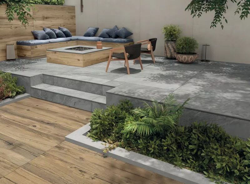 X20 NORDIK WOOD GOLD 30X180 20 MM + SAVOY GREY 60X120 20 MM