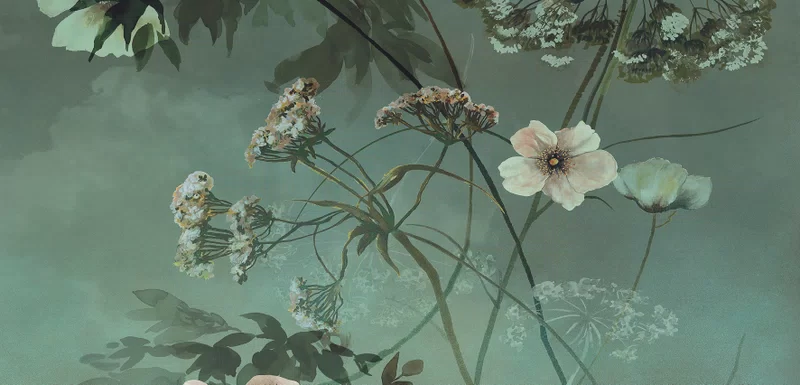 WIDE&STYLE COUNTRY FLOWERS GREEN B PANNELLO B 60X120