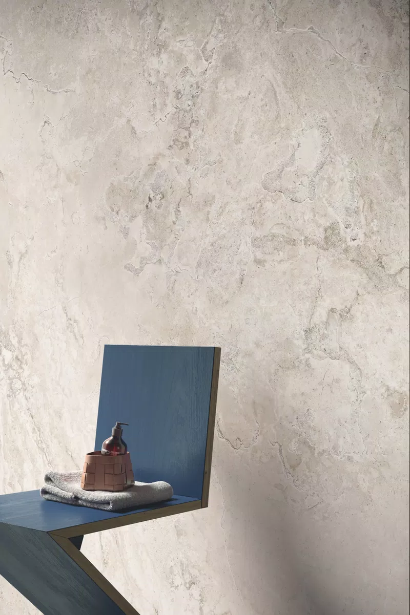 F_03A PIETRA VIVA LIMOGES WHITE NAT 120X280 + TABULAE REFINED MIELE NAT 20X120