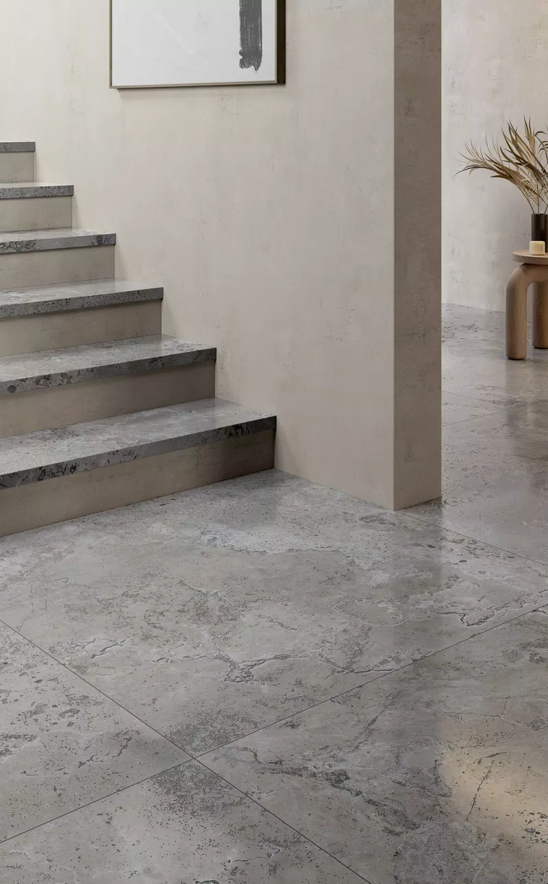 C_03A PIETRA VIVA AUDE GREY ANT3D 120X120 + LA MARMOTECA GREY STONE SOFT 120X280