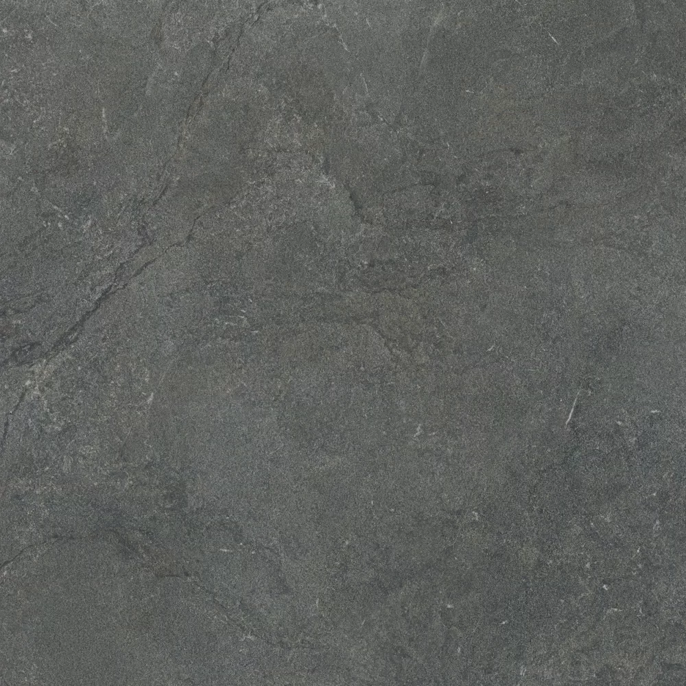 Piastrella effetto pietra Nero della collezione Magma di Flaviker, formato 120x120, finitura Nat 3D, bordo Rettificato.