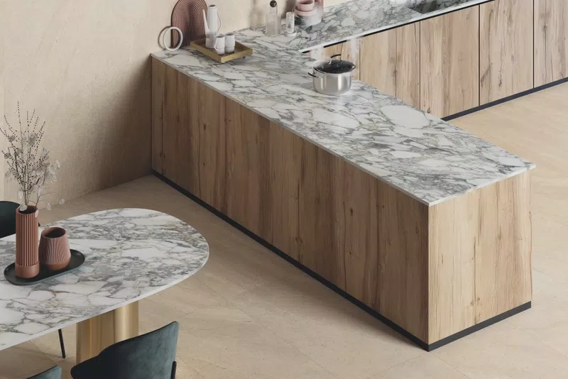 MATERIA BIANCO VAGLI FULLVEIN3D+ROCKIN' SAND 120X280+60X120