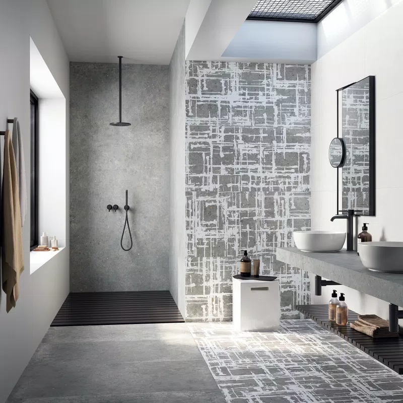 19 POETRY STONE PIRENEI GREY 120X280+60X120+LINES GREY 60X120+W&S MINI SNOW 60X120