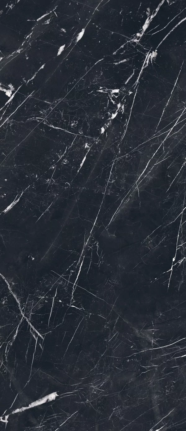 Piastrella Sensi Up Marquinia Select di ABK in nero, finitura Soft, 120x280, spessore 6 mm.