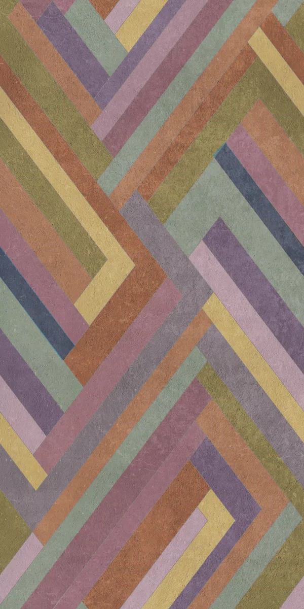 Piastrella effetto decor Multicolore della collezione Wide&Style On Demand di ABK, formato 160x320, finitura Naturale, bordo Rettificato.