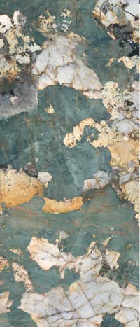 Marble-effect Green tile from the La Marmoteca collection by Gardenia&Ariana, size 120x280, Lux finish, Rettificato edges.