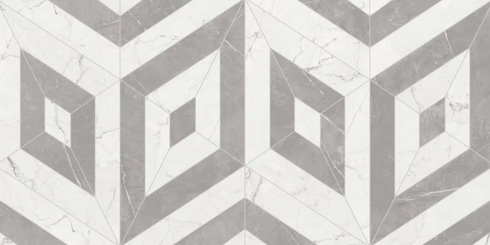 Multicolour Supreme Memories tile, marble effect, 60x120, Lux 3D finish.