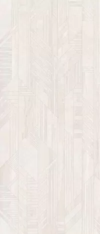Piastrella Double Tangram White di Flaviker in bianco, finitura Lux 3D, 120x280, spessore 6 mm.