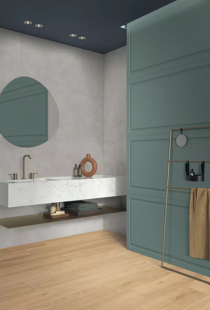 04 BOISERIE GREEN 60X120+PALETTE ASH 60X120+4SEASONS HONEY 20X120