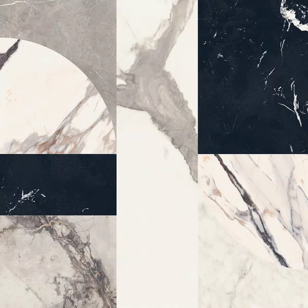 Multicolour Sensi Up tile, marble effect, 60x120, Lux finish.