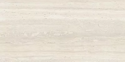 Piastrella Dorica Travertino Ivory Wave di Gardenia&Ariana in bianco, finitura Naturale, 60x120, spessore 8.5 mm.