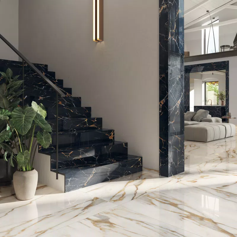 SENSI SIGNORIA calacatta vena oro lux 120x120_abkstone port gold lux 12mm 160x320