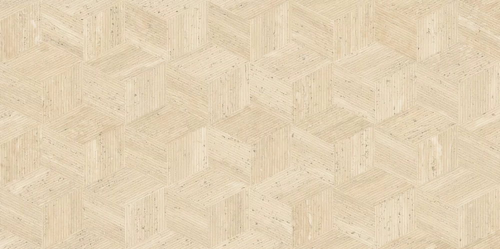 Piastrella Sensi Roma Cube Cream di ABK in beige, finitura Naturale, 60x120, spessore 8.5 mm.