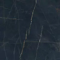 Piastrella effetto marmo Nero della collezione Sensi 900 di ABK, formato 120x120, finitura Lux, bordo Rettificato.