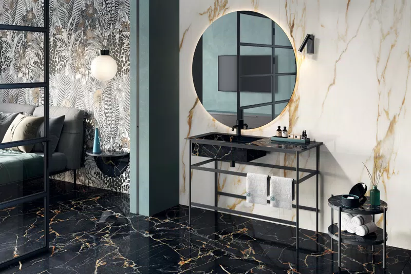 SENSI SIGNORIA PORT GOLD LUX 60X120, 163,5X323+CALACATTA VENA ORO LUX 120X280+WIDE&STYLE ESOTICA 120X280