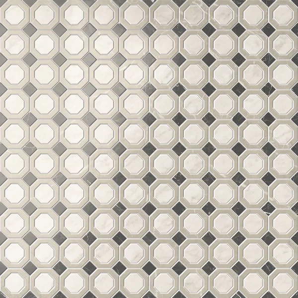 Piastrella Bon Ton Octagon di Gardenia&Ariana in multicolore, finitura Antique 3D, 60x120, spessore 8.5 mm.
