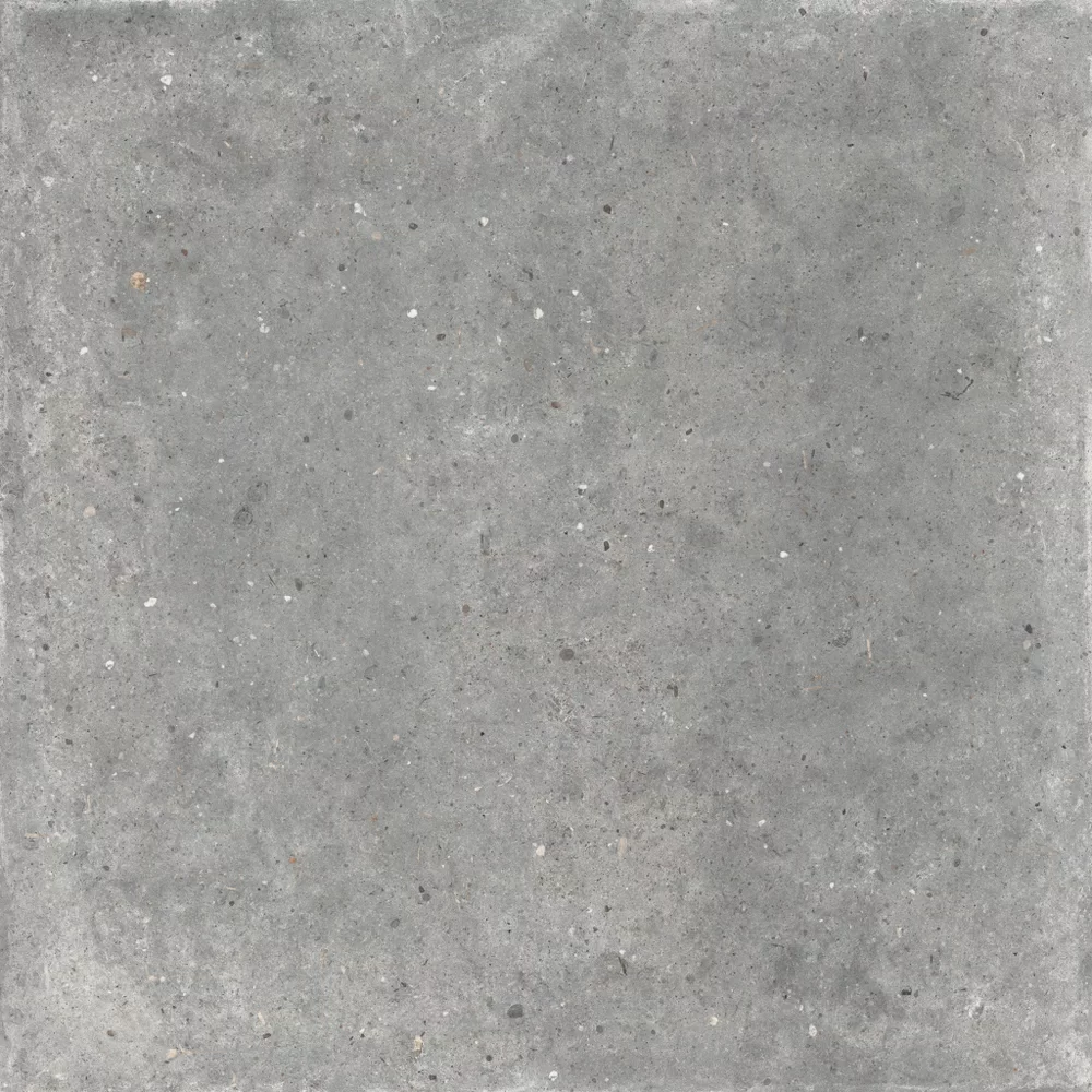 Out.20 Poetry Stone Pirenei Grey Fliese von ABK in Grau, Oberfläche R11, 120x120, Stärke 20 mm.