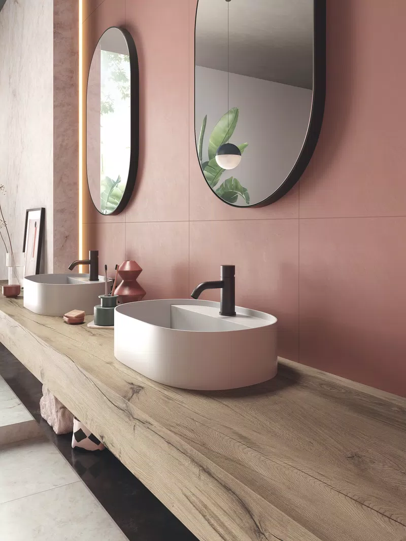 ABKSTONE ESSENCE AVANA 6 MM+ WIDE&STYLE MINI PAPRIKA 60X120 + SENSI GEMS CRYSTAL 120X280, 60X120