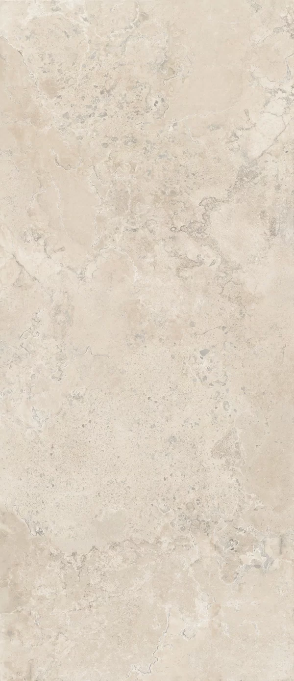 Piastrella effetto pietra Bianco della collezione Pietra Viva di Gardenia&Ariana, formato 120x280, finitura Lux 3D, bordo Rettificato.